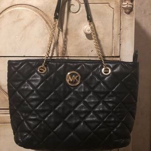 Michael Kors black leather quilted purse. Like new